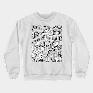 A Maze Ing Black and White Tangle Transparent Background Crewneck Sweatshirt